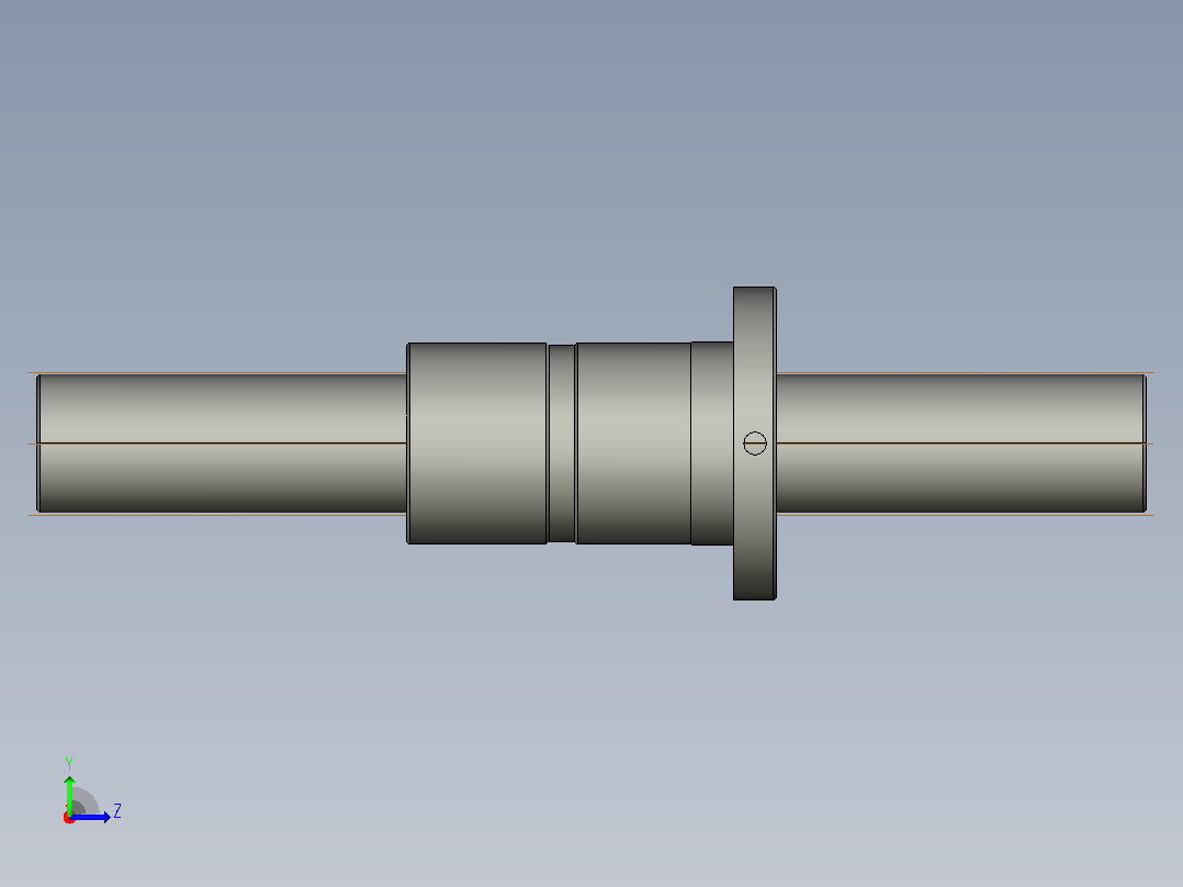 FFZD5006-5滚珠丝杆3D模型左视图