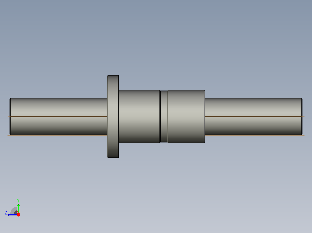 FFZD5006-5滚珠丝杆3D模型右视图