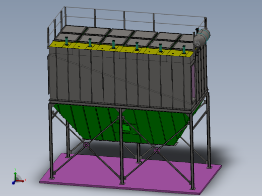 PPC96-6袋式除尘器SW三维模型带特征