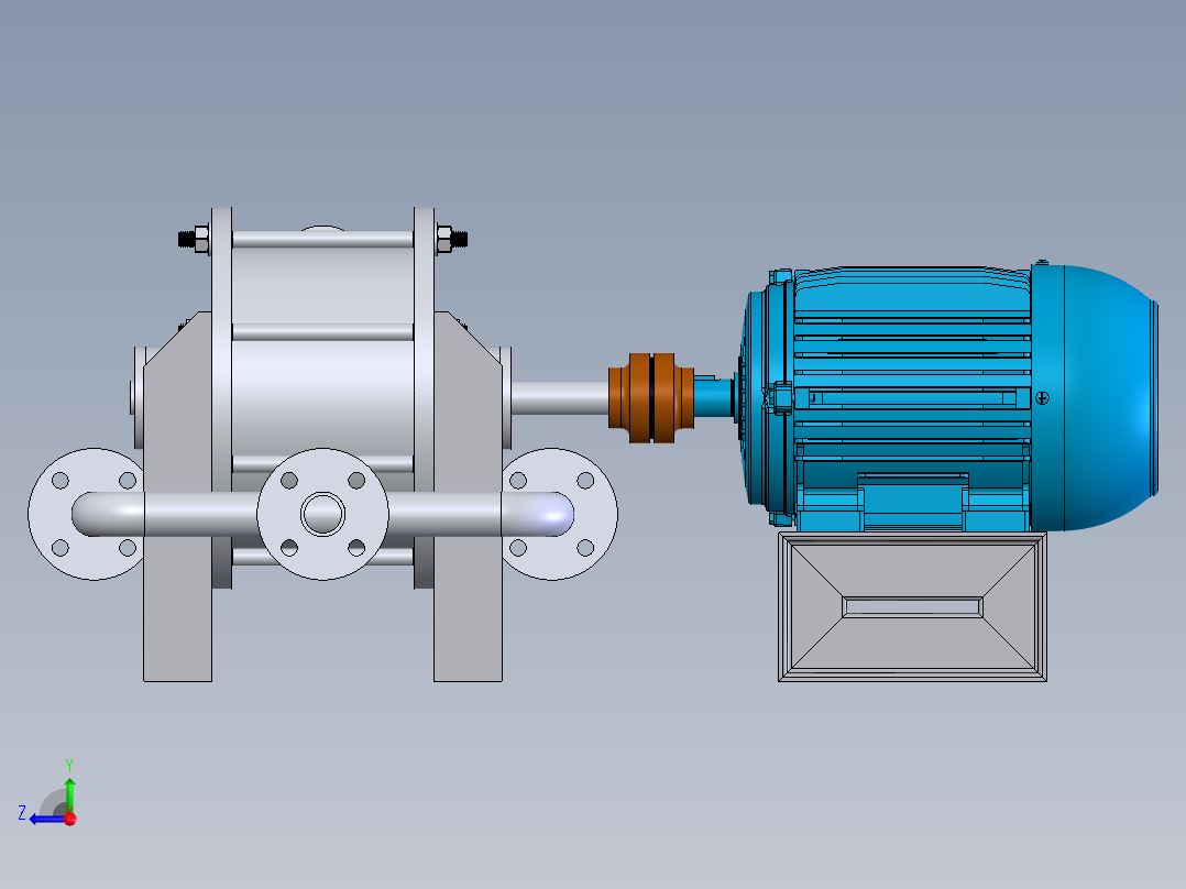 化工流程泵右视图