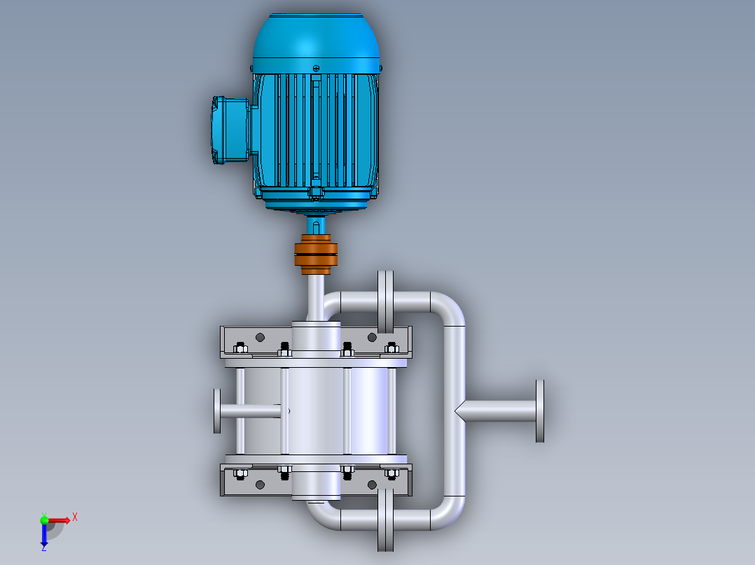 化工流程泵俯视图