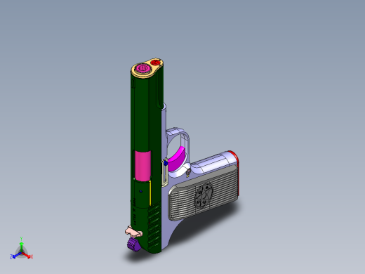 3Dmax Tokarev TT-33手枪结构图正等轴测缩略图