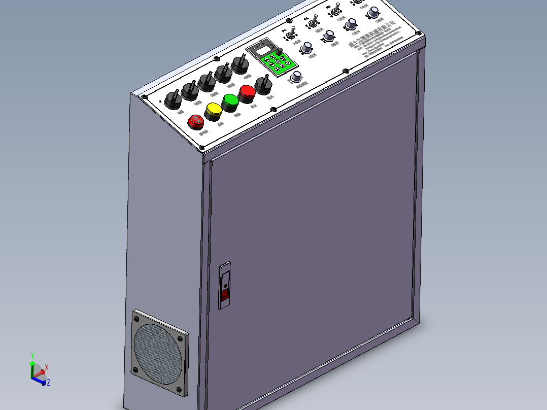 小型钣金电气控制柜sw图3d模型+工程图五金钣金电气箱三维模型