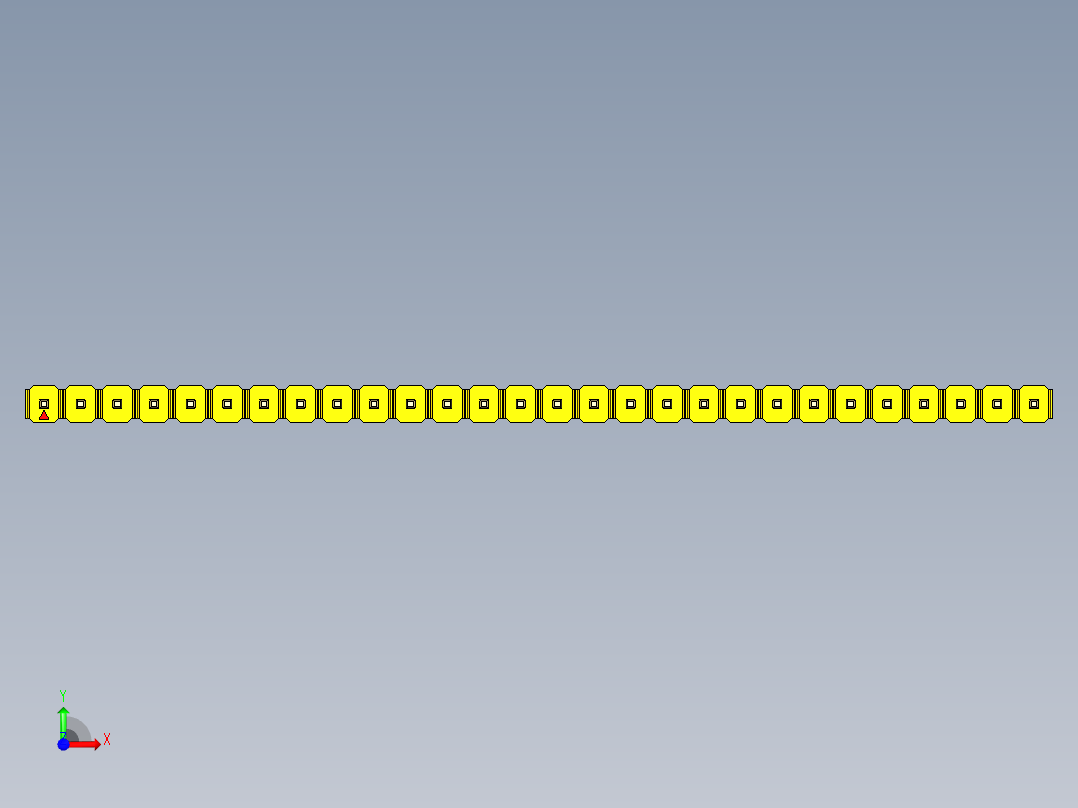 彩色公头100mil（2.54mm）系列-DS1021_yellow_1x28p_100mil_Type1_rev1.0前视图