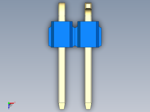 彩色公排针 100mil 2.54mm 系列-DS1022_blue_02p_100mil_Type_SMT_R2_rev1.0俯视缩略图