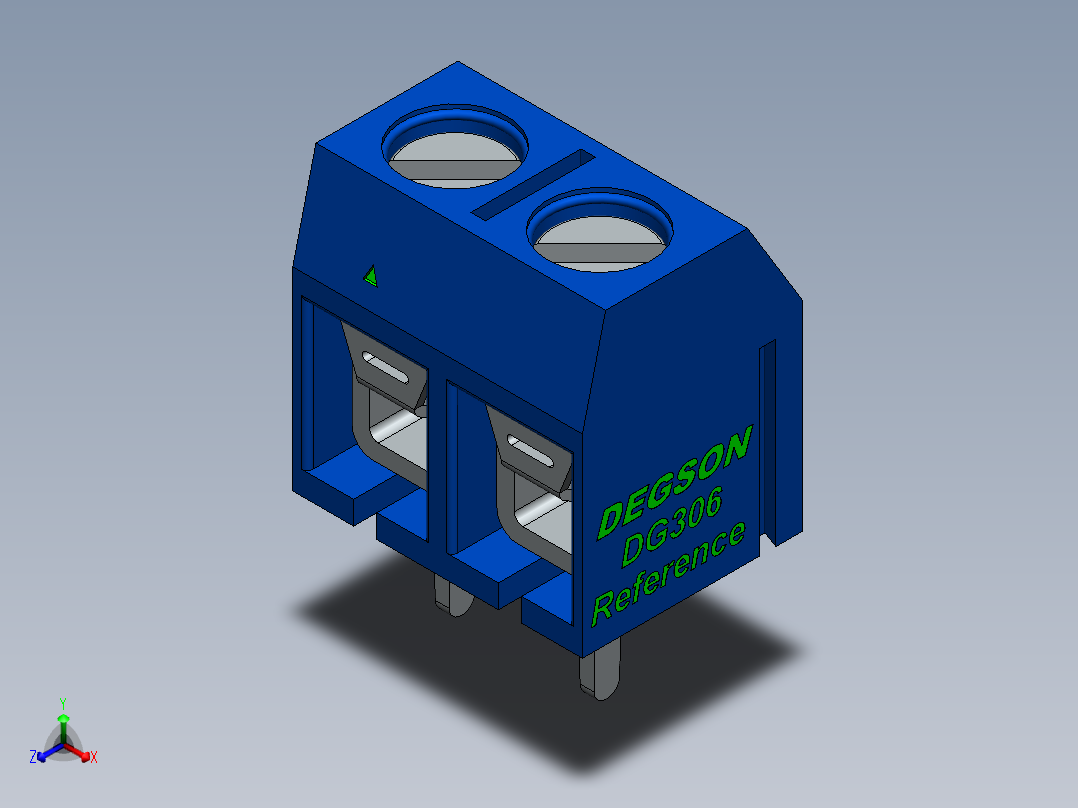 DEGSON DG306 系列 5.0 接线端子-DG306-5.0-xxP-12-00AH正等轴测图