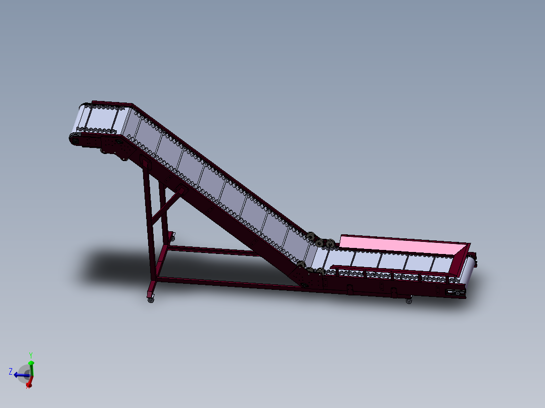 爬坡机大倾角提升机3D图纸 非标自动化 机械设计