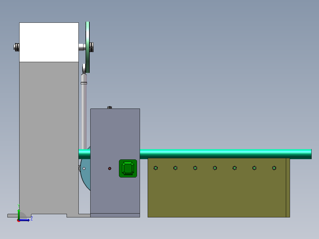Q100-单边辊自动送料装置的设计【三维SolidWorks】左视图
