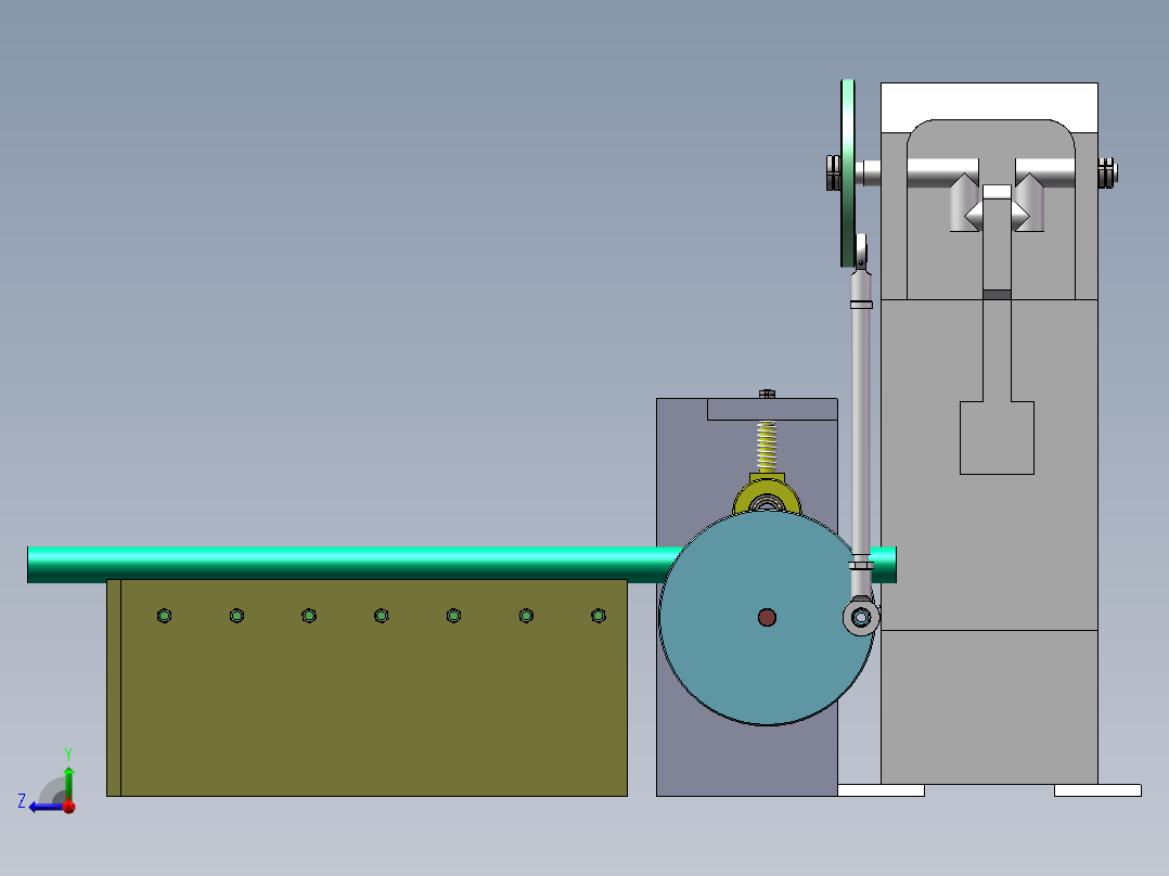 Q100-单边辊自动送料装置的设计【三维SolidWorks】右视图