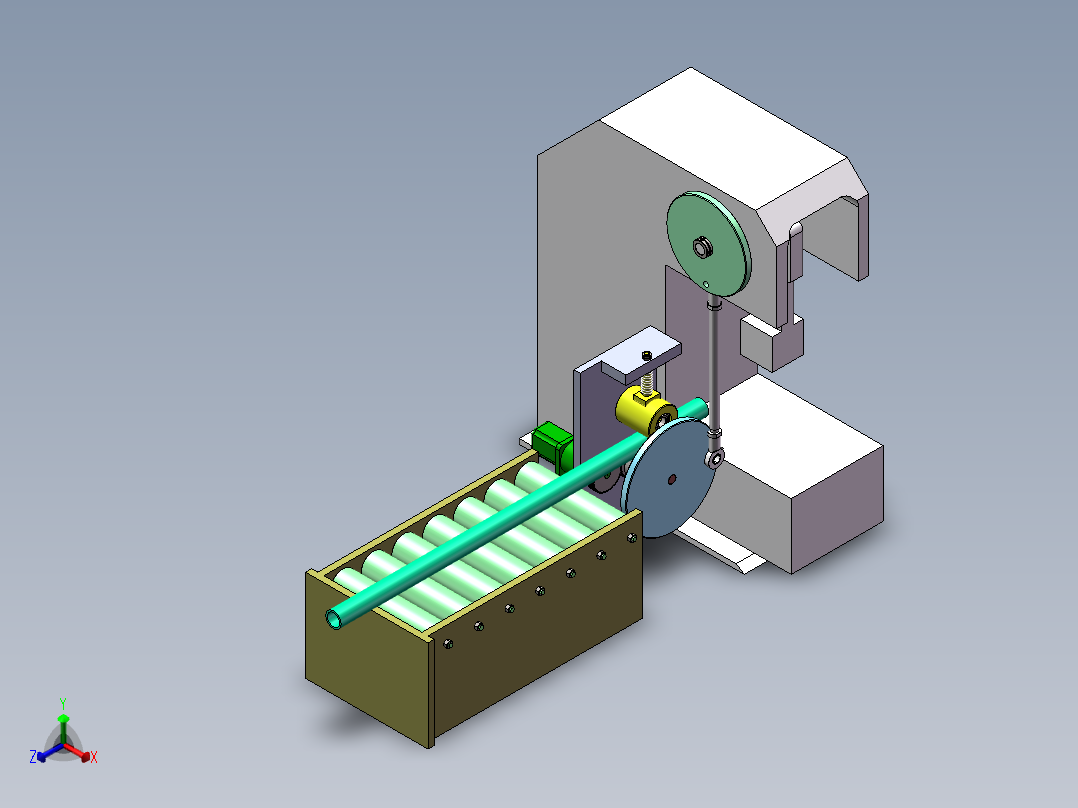 Q100-单边辊自动送料装置的设计【三维SolidWorks】正等轴测图