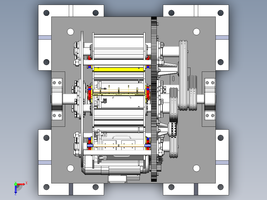 圆棒研磨机俯视图