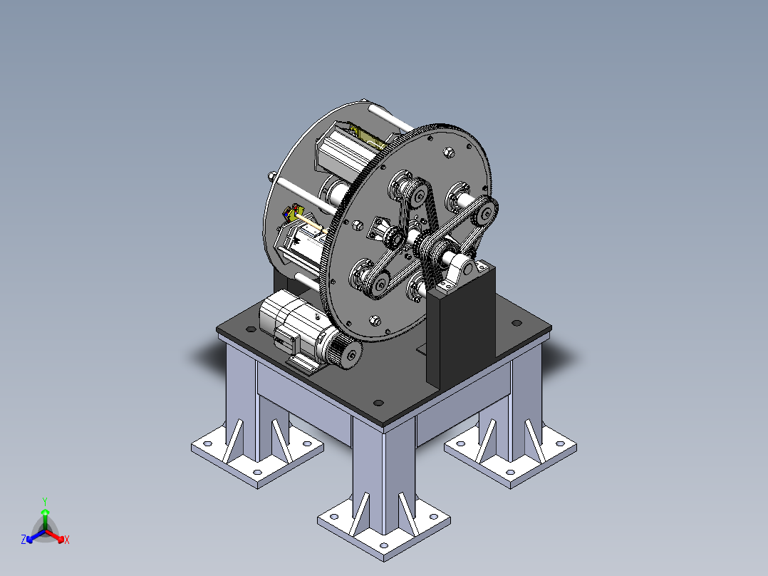 圆棒研磨机正等轴测图