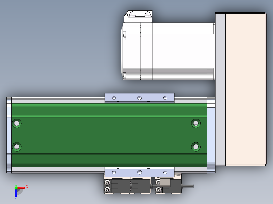 MTH丝杆半封闭模组MT75BS-BL-57俯视图