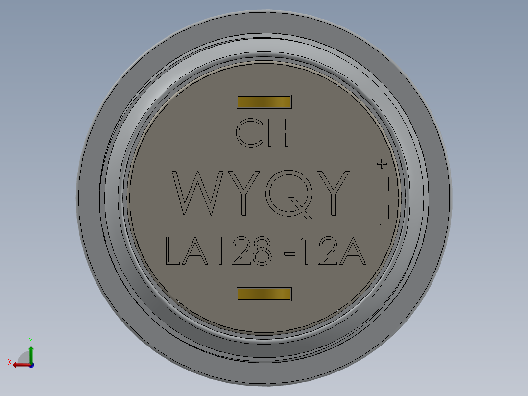 开关按钮ф= 12毫米后视图