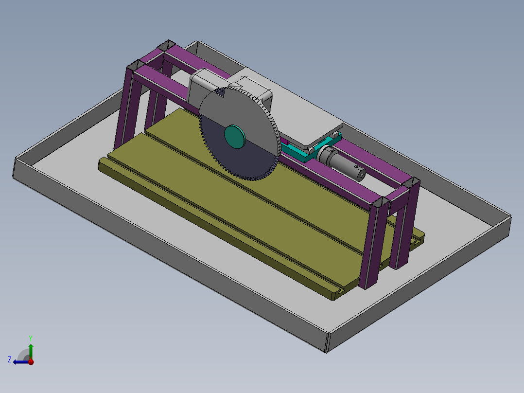 Q284-智能石材切割液压控制系统的设计【三维SolidWorks】右视图