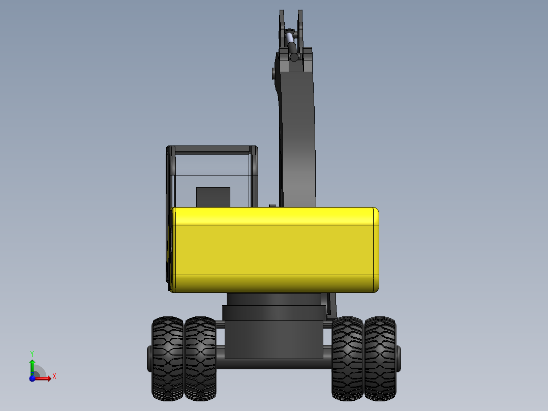 轮式挖掘机简易前视图