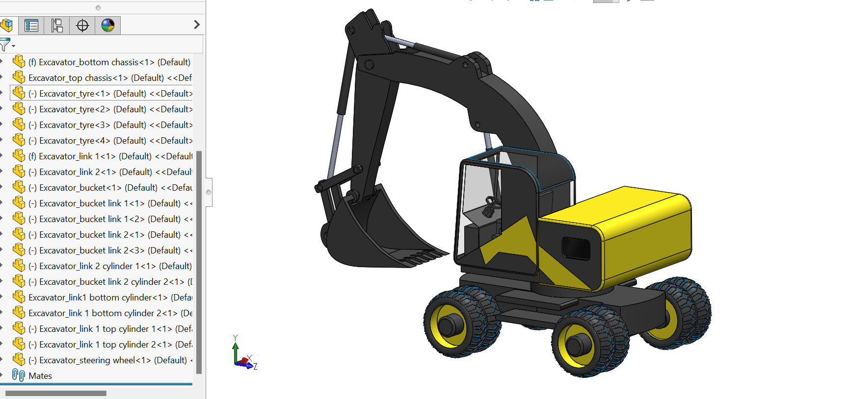 轮式挖掘机简易