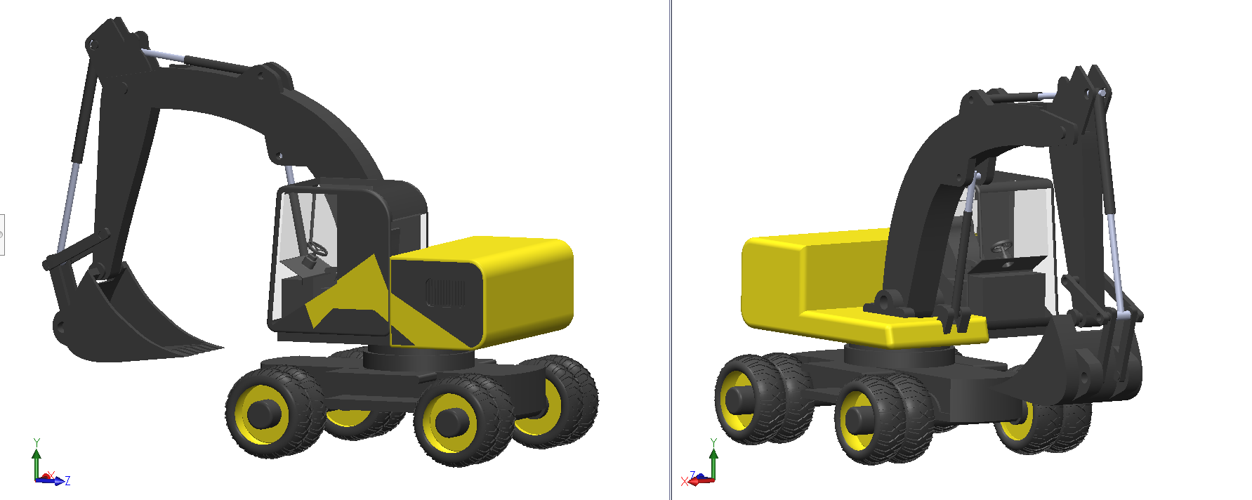 轮式挖掘机简易