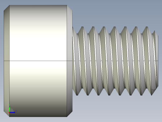 M8 x 1.25mm Thread 10mm LONG SOCKET HEAD CAP SCREW.IGS左视缩略图