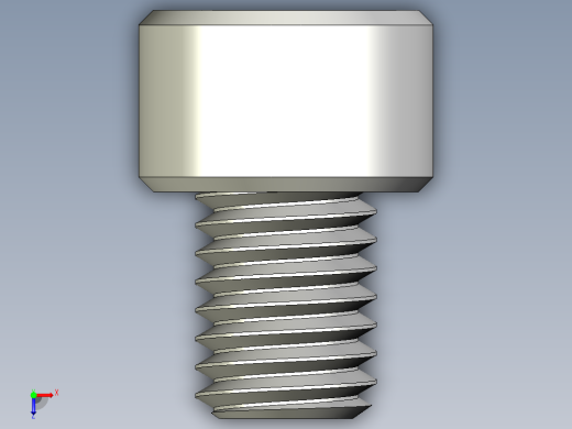 M8 x 1.25mm Thread 10mm LONG SOCKET HEAD CAP SCREW.IGS俯视缩略图