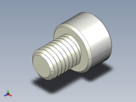 M8 x 1.25mm Thread 10mm LONG SOCKET HEAD CAP SCREW.IGS正等轴测缩略图