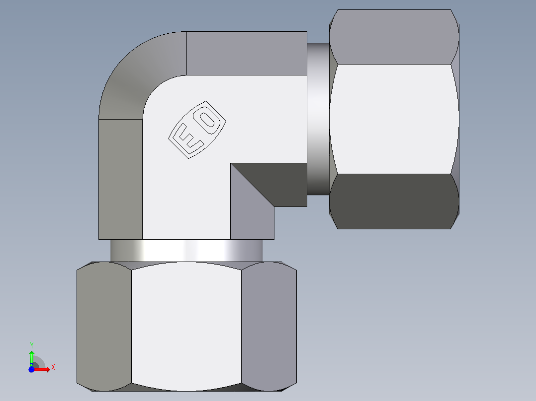 卡套式工业通用硬管接头EO_Union_elbow_W16ZS71前视图