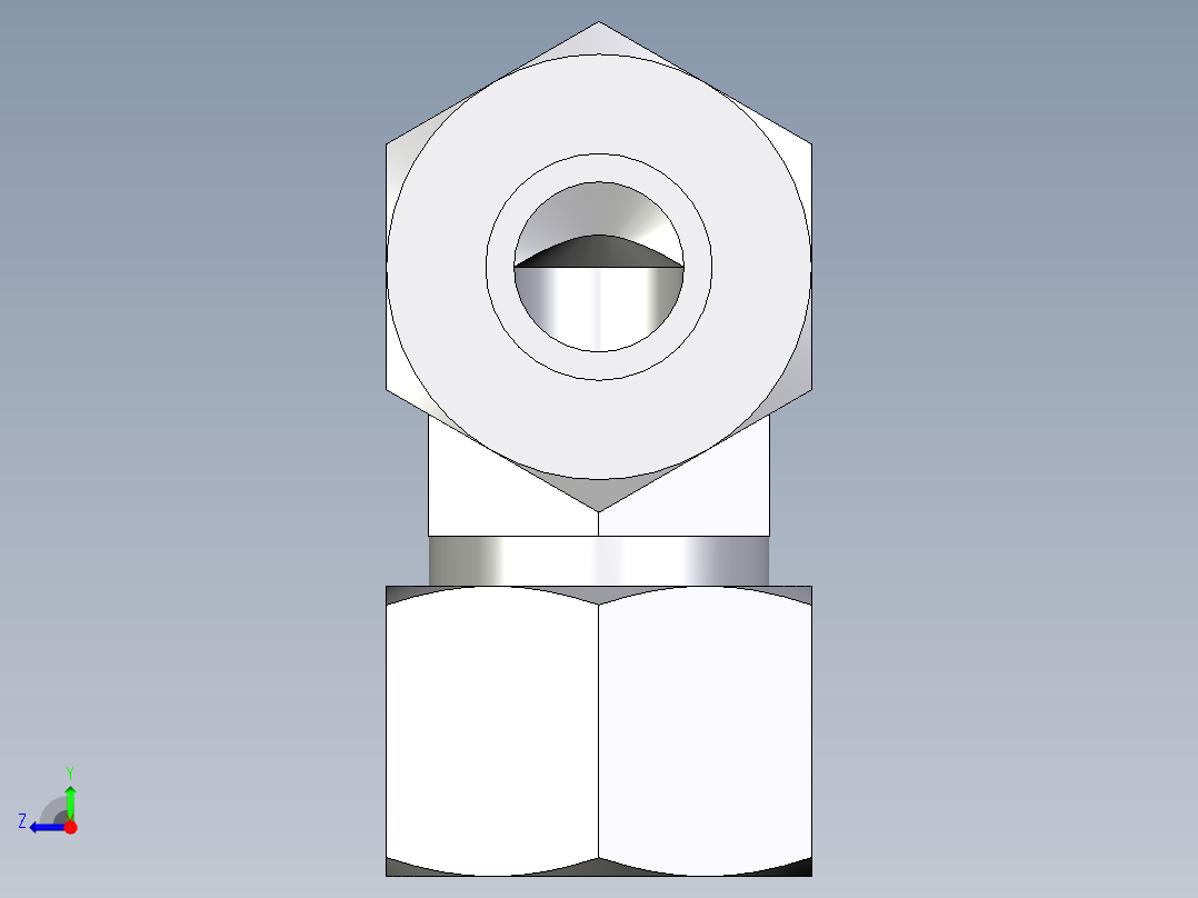 卡套式工业通用硬管接头EO_Union_elbow_W16ZS71右视图