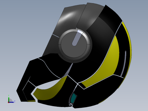 黑色黄色铁头盔左视缩略图