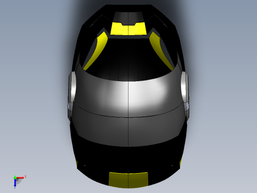 黑色黄色铁头盔俯视缩略图
