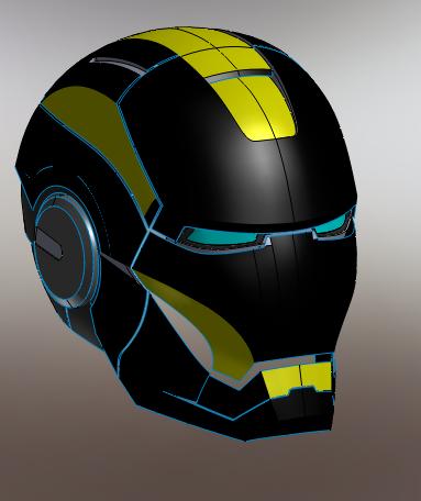 黑色黄色铁头盔