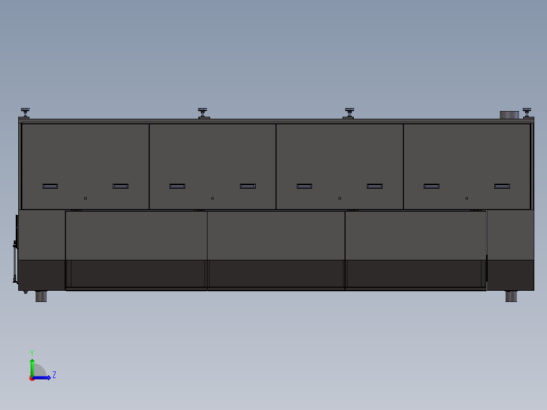 在线式隧道炉左视图