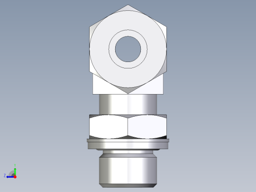卡套式工业通用硬管接头EO_Adjustable_locknut_branch_tee_TEE12SMCF右视缩略图