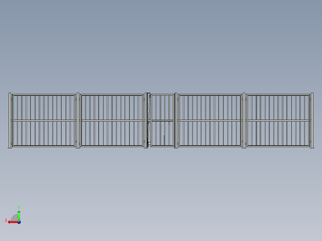 自闭重力闸门后视图