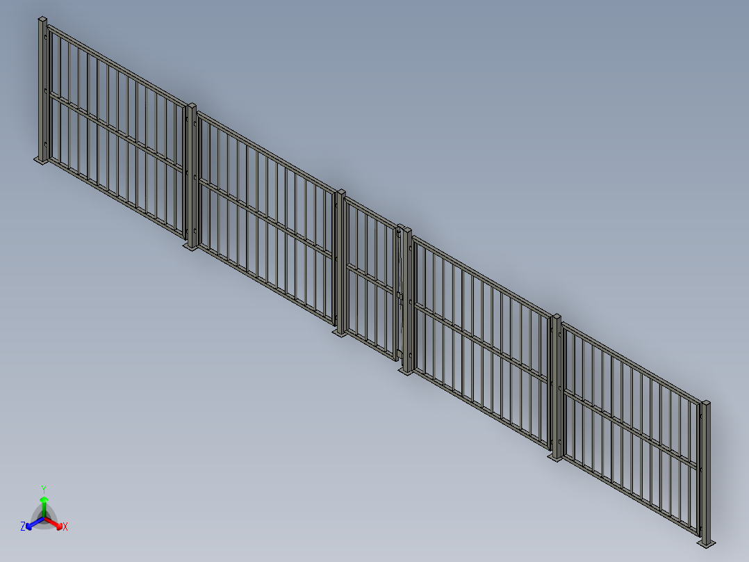 自闭重力闸门正等轴测图
