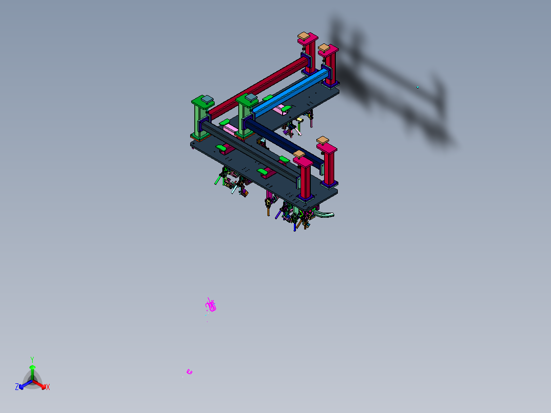 汽车门框一体焊接工装正等轴测图