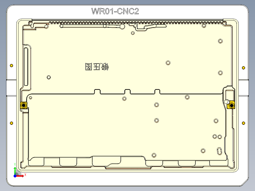 WR01-笔记本CNC工装夹具三维模型CNC2前视图