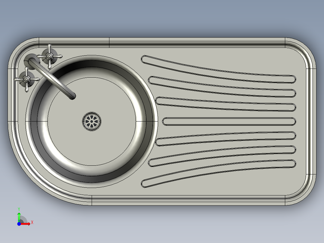 水槽、不锈钢水槽(59)前视图