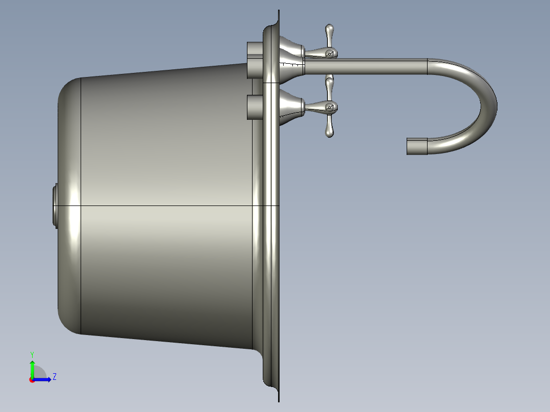 水槽、不锈钢水槽(59)左视图