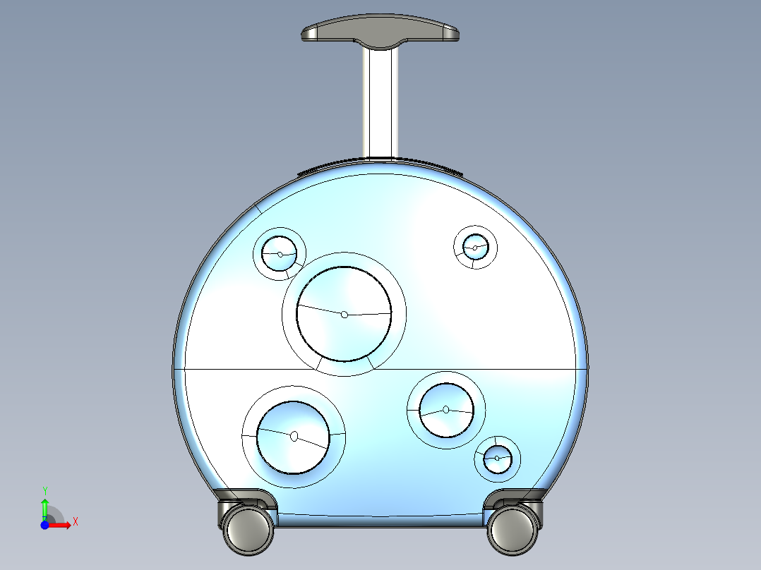 月球系列圆形儿童箱前视图