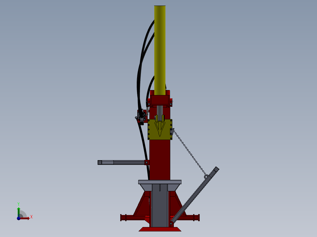 液压劈木机前视图