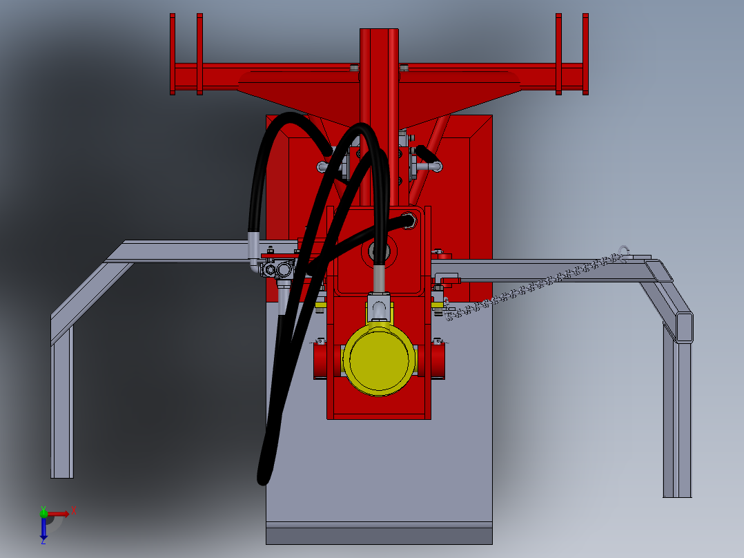 液压劈木机俯视图