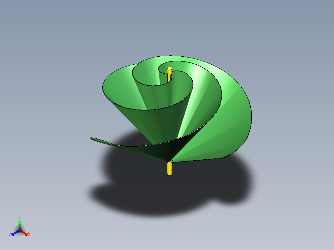 阿基米德螺旋正等轴测图