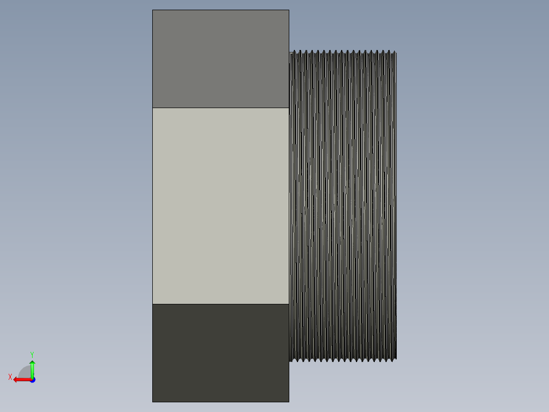 螺纹管转接头-内外丝等径 DN100后视图