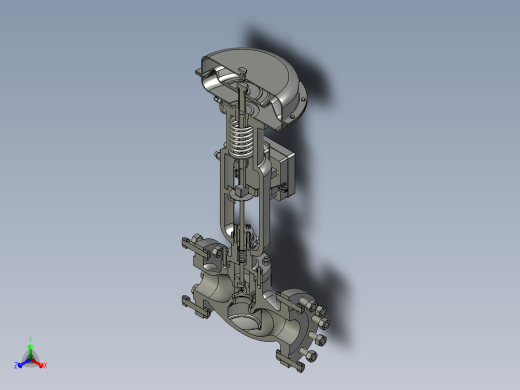 气动隔膜调节阀低温流量调节阀剖切详细结构
