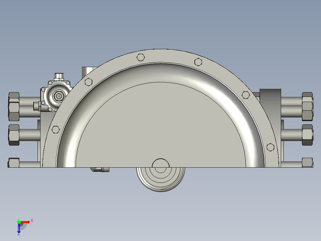 气动隔膜调节阀低温流量调节阀剖切详细结构俯视图