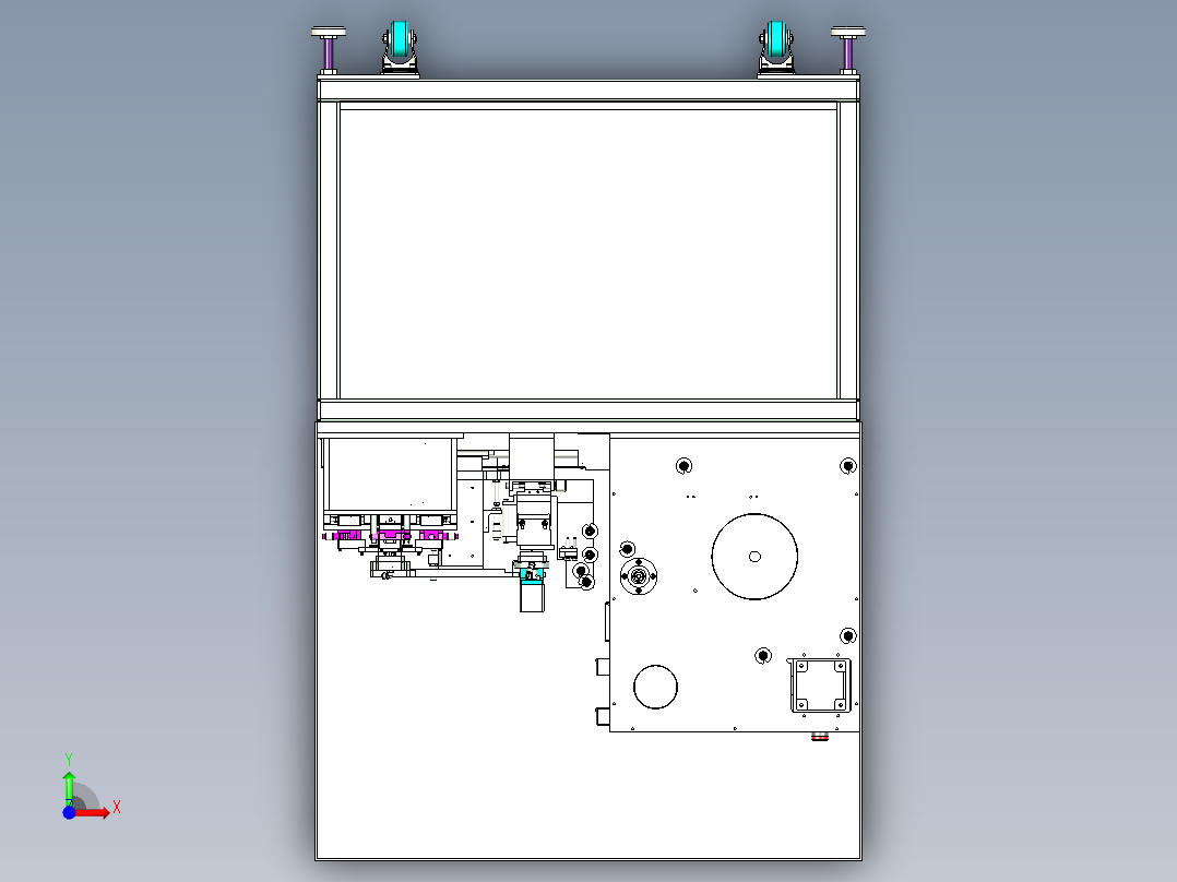 电子产品表面贴标机设计前视图