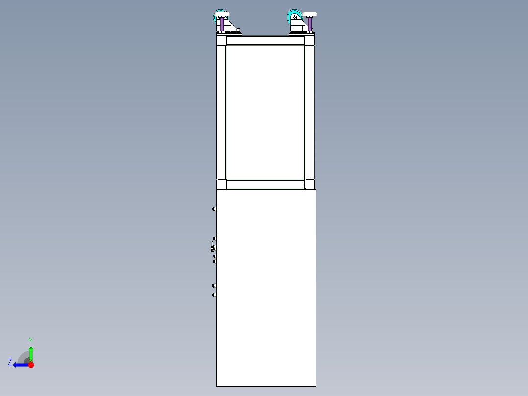 电子产品表面贴标机设计右视图