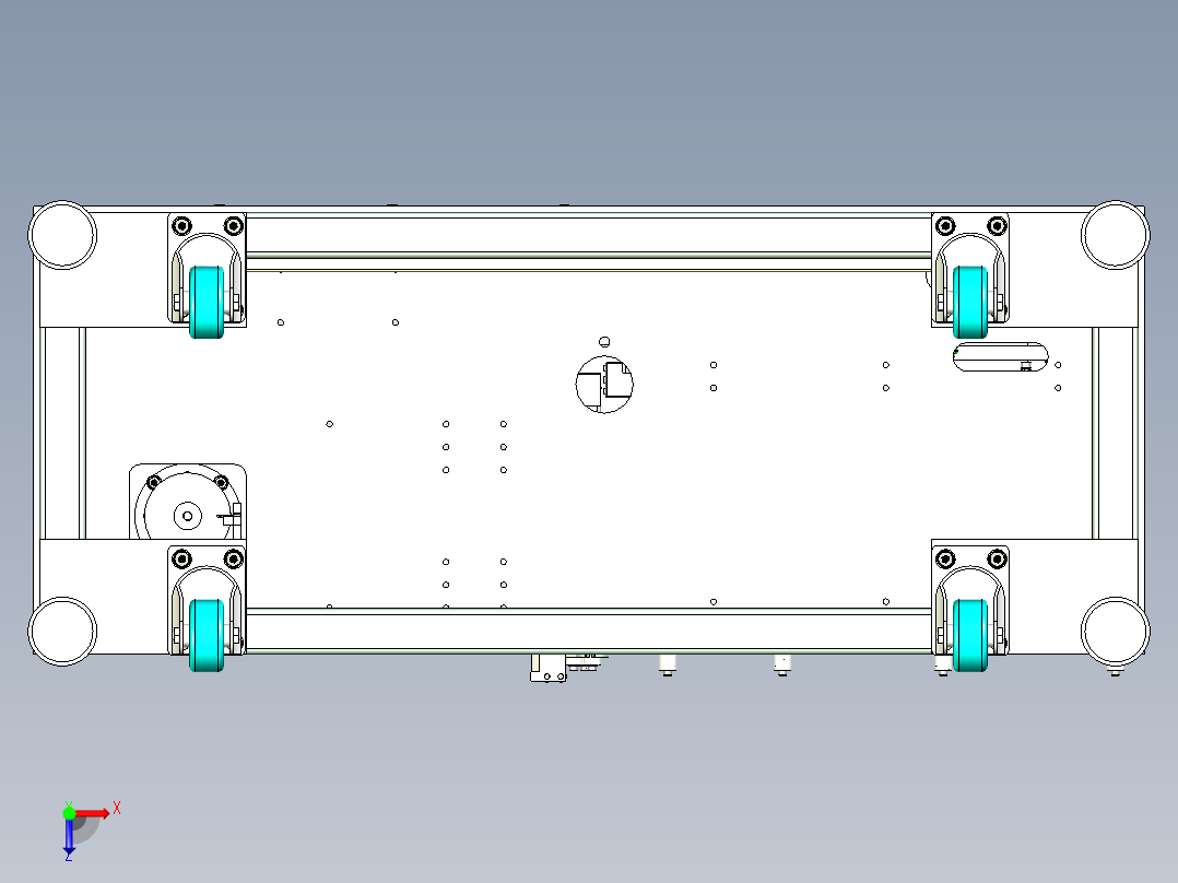 电子产品表面贴标机设计俯视图