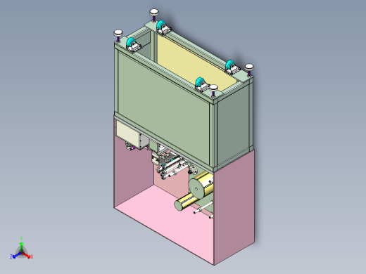 电子产品表面贴标机设计正等轴测缩略图