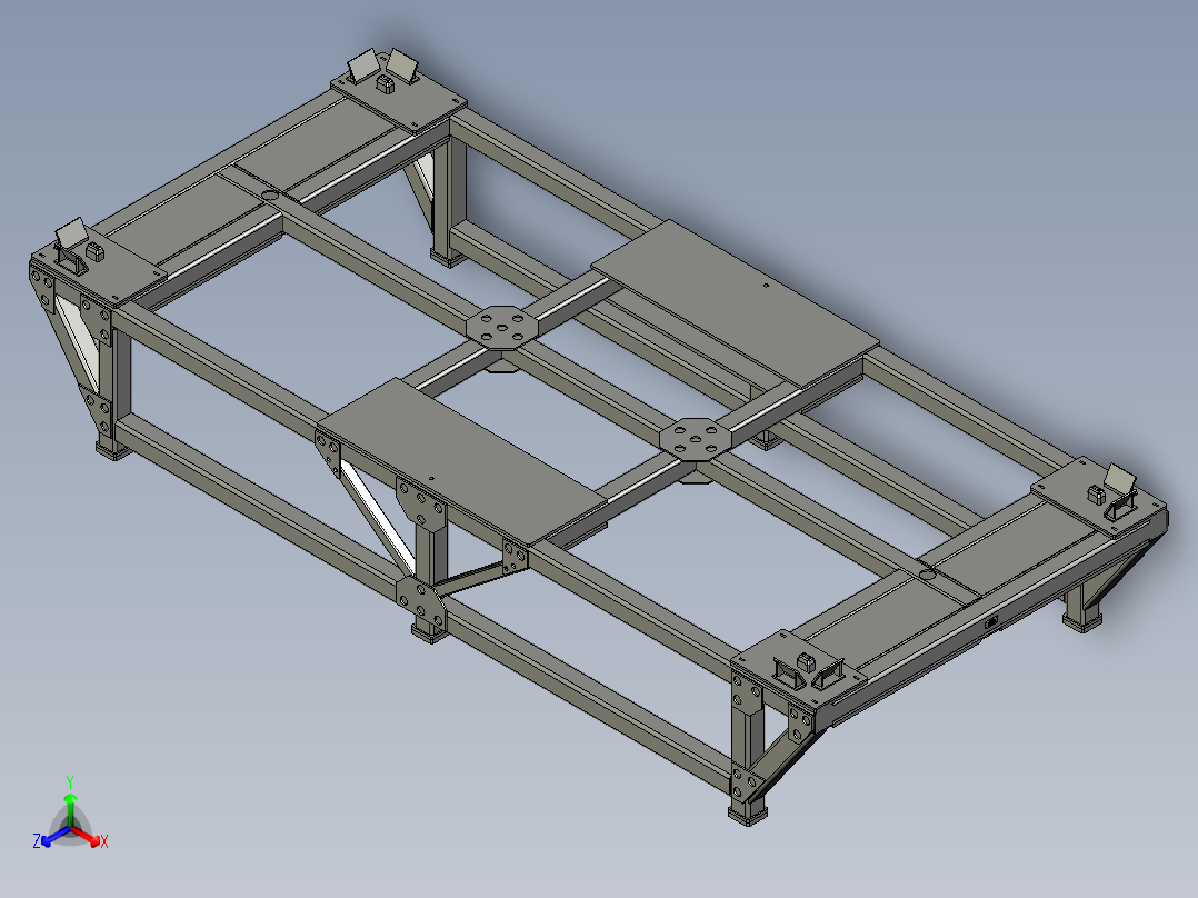 60T重载托盘正等轴测图